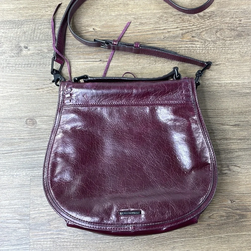 Rebecca Minkoff Small Vanity Saddle, Dark Cherry Messenger Cross Body Handbag